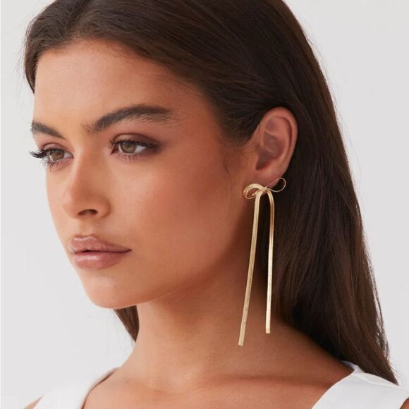 Bow earrings drop N126 - Picture 1 of 4